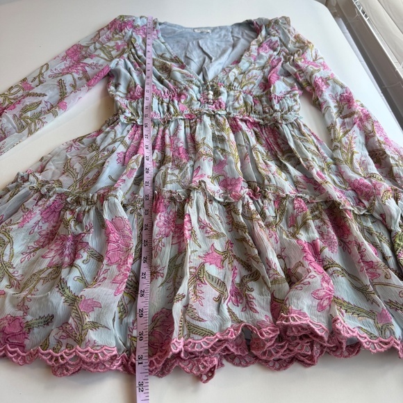 Hemant And Nandita Womens Powder Blue Short Dress Medium - Picture 10 of 11